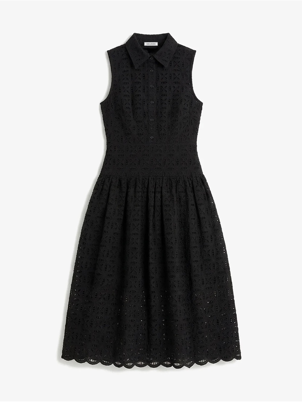 MM LaFleur The Theodora Aperitivo Dress - Circular Eyelet Black Midi XXL NEW